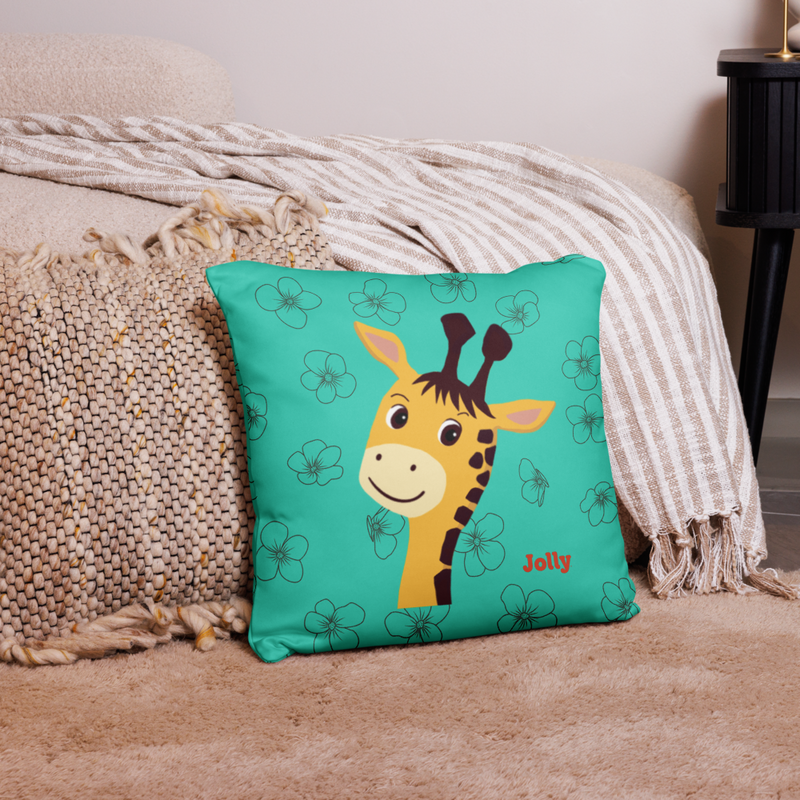 Jolly Joyful Giraffe Pillow