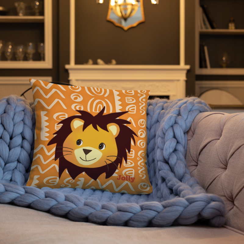 Jolly Roar in Style Lion Pillow