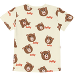 Jolly Fun Faces Bear Kids Short Sleeve Tee