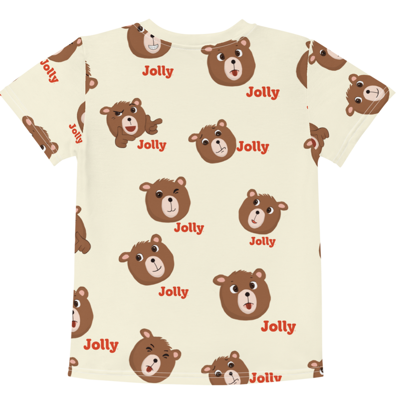 Jolly Fun Faces Bear Kids Short Sleeve Tee