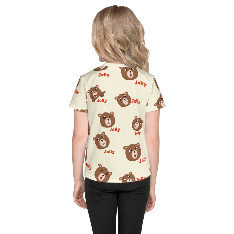 Jolly Fun Faces Bear Kids Short Sleeve Tee