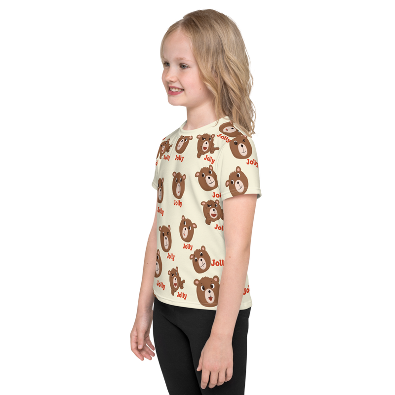 Jolly Fun Faces Bear Kids Short Sleeve Tee