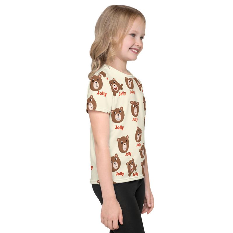 Jolly Fun Faces Bear Kids Short Sleeve Tee