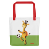 Jolly Playful Giraffe Tote Bag